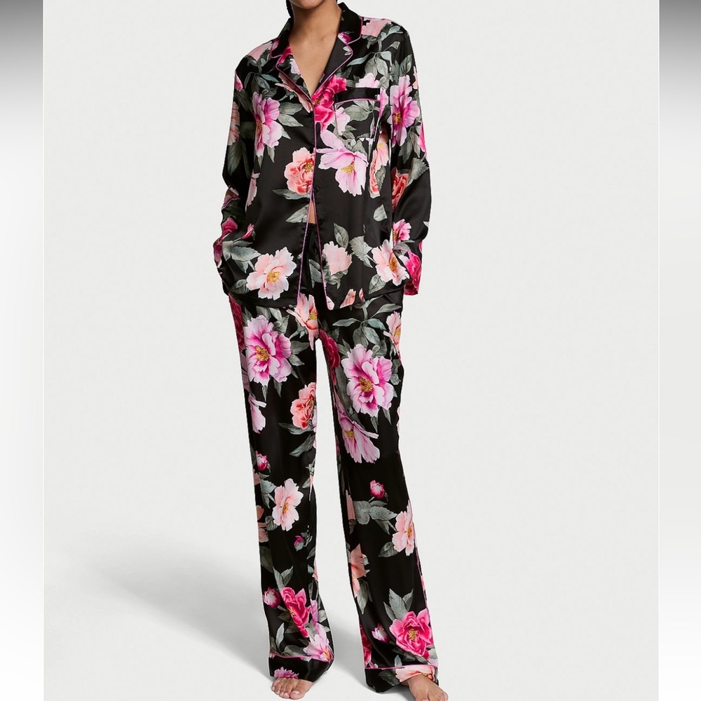Victoria's Secret Glazed Satin Long Pajama Set